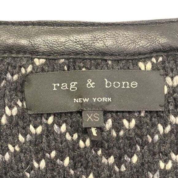 Rag & Done Wool with Lamb Leather Trim Jacket |Size:XS| - Picture 3 of 9